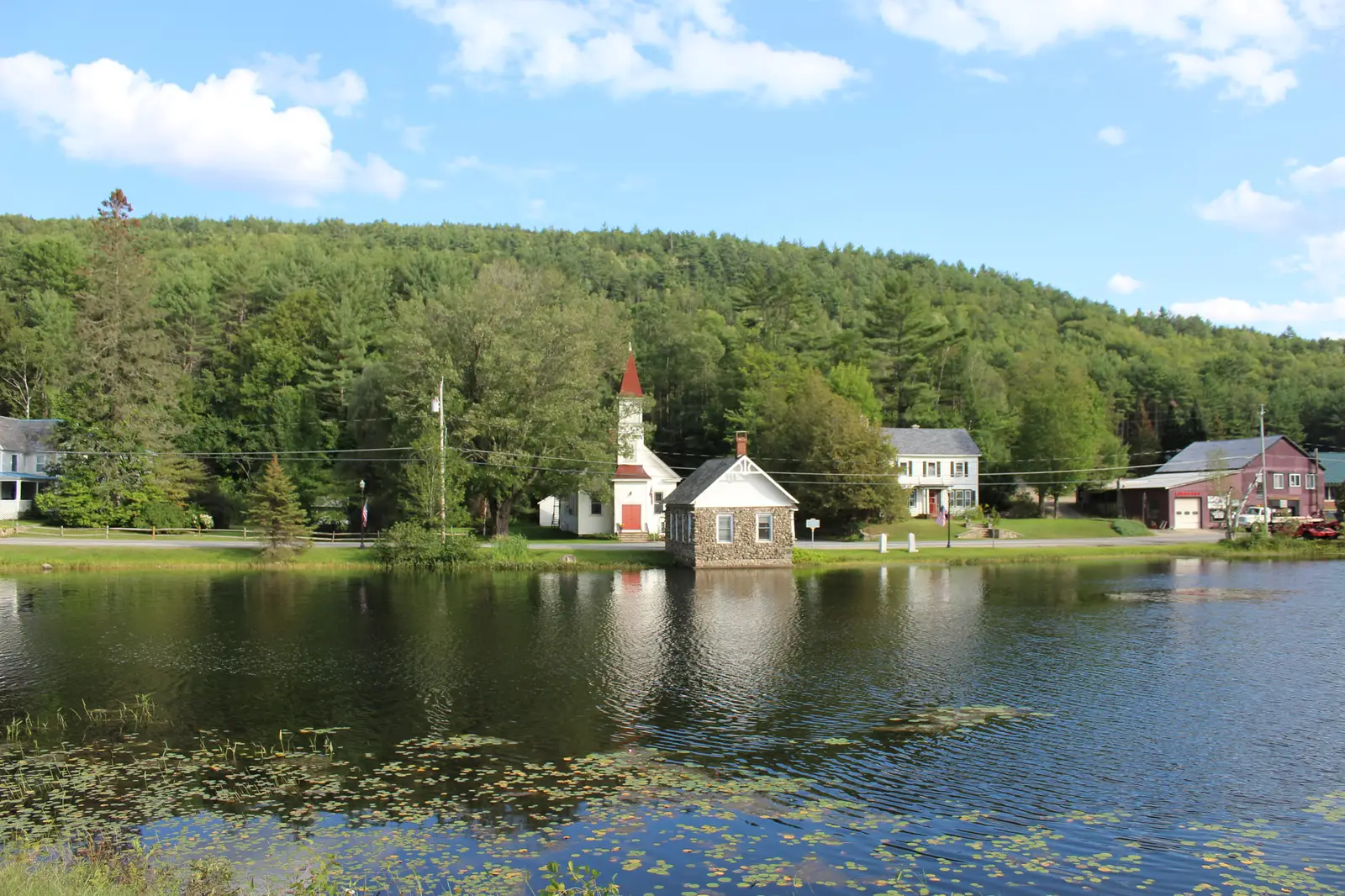 Brant Lake and the hills around Horicon Baptist Church