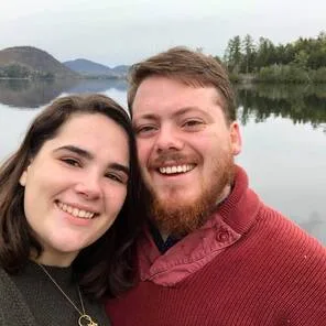 Taylor and Caiti Callen by the lake