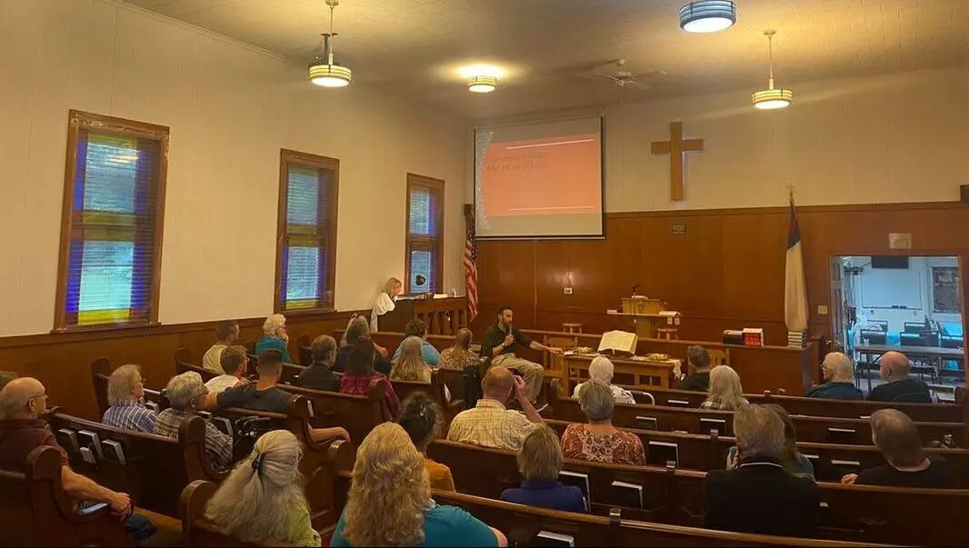 The congregation gathered in the sanctuary at Horicon Baptist Church